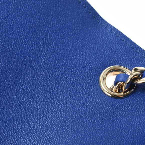 Chanel Chain Shoulder Blue Gold Hardware Calfskin Shoulder Bag - Picture 10 of 11
